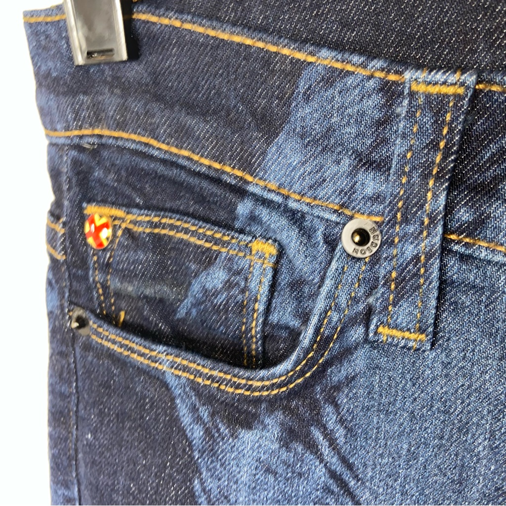 Hudson Jeans Size 25 Nico Super Skinny Midrise Denim Unique Dark Blue Wash Out — image 6 of 8